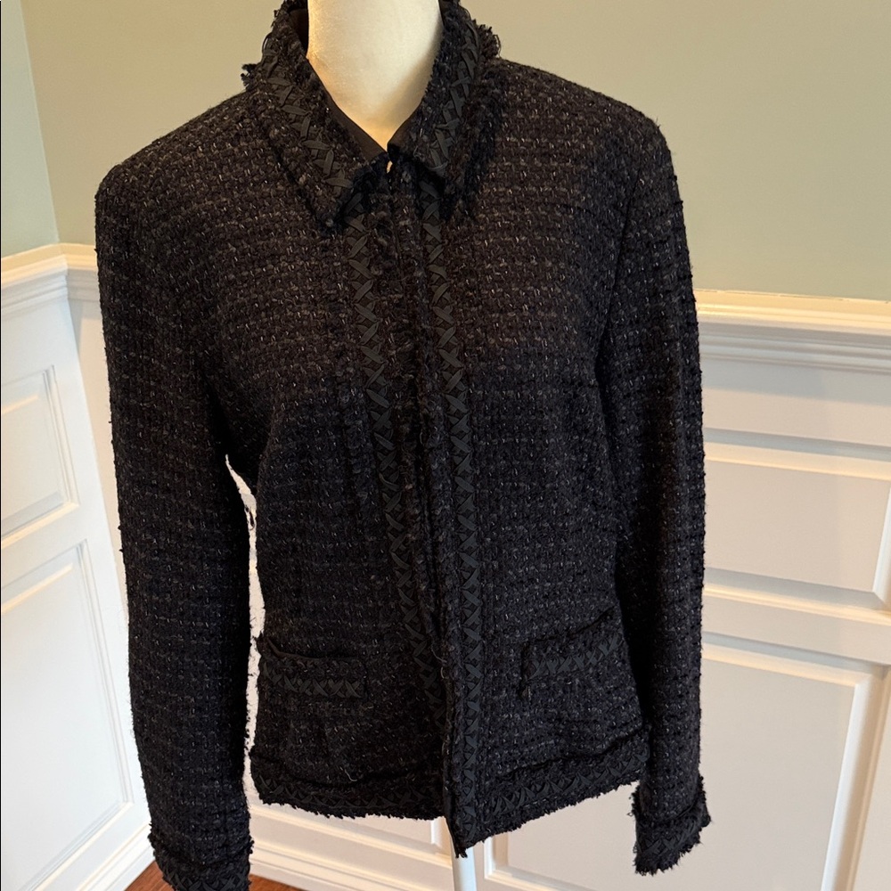 Elie Tahari Textured Black Blazer